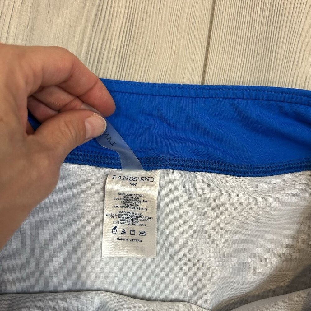 Lands' End Women's Chlorine Resistant Mini Swimwear Skirt Bottoms Blue 16W - Picture 4 of 8